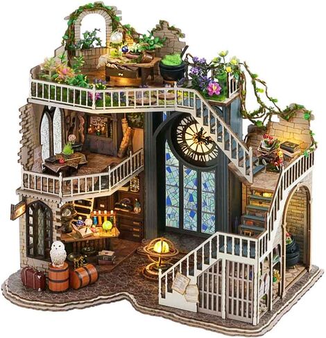 CUTEBEE DIY Dollhouse Miniature Kit, DIY Wooden Dollhouse Kit Miniature House Kit Tiny House Kit, Creative Room Idea (Magic House) in Saudi Arabia