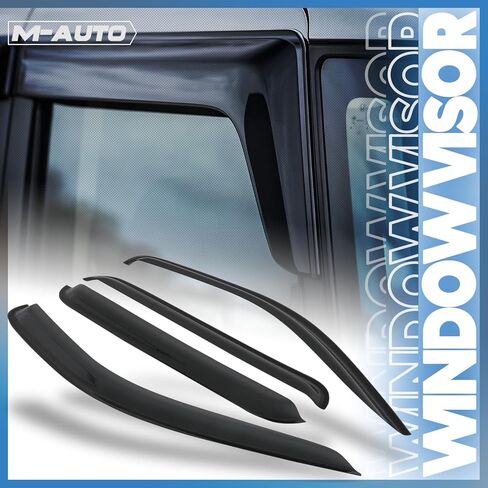 دروع حماية المطر من M-AUTO متوافقة مع 09-17 دودج رام 1500/2500 /3500 طاقم الكابينة، دروع واقي المطر بشريط، 4 قطع in Kuwait