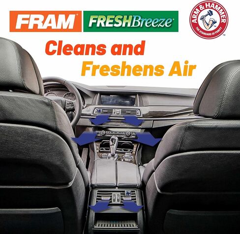 FRAM Fresh Breeze Cabin Air Filter Replacement for Car Passenger Compartment w/ Arm and Hammer Baking Soda, Easy Install, CF10364 for Select Chrysler and Dodge Vehicles (Packaging may vary) in Kuwait