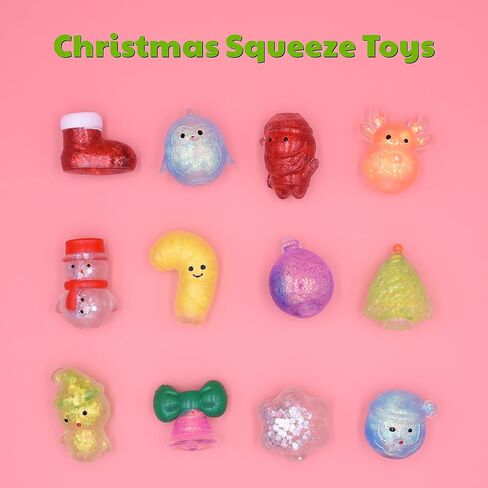 12 Pack Christmas Squeeze Toys Squishy Stress Balls Toys for Kids Boys Girls Christmas Stocking Stuffers Party Favors Gifts in Saudi Arabia