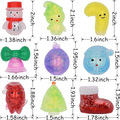 12 Pack Christmas Squeeze Toys Squishy Stress Balls Toys for Kids Boys Girls Christmas Stocking Stuffers Party Favors Gifts in Saudi Arabia