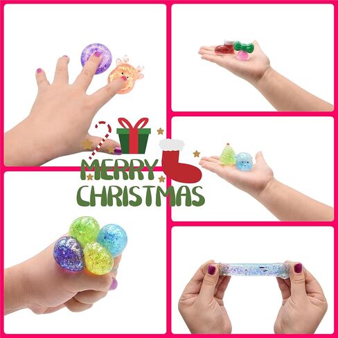 12 Pack Christmas Squeeze Toys Squishy Stress Balls Toys for Kids Boys Girls Christmas Stocking Stuffers Party Favors Gifts in Saudi Arabia