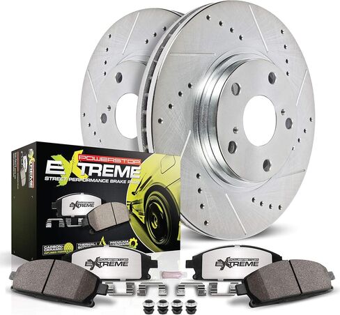 Power Stop K4816-26, Z26 Front Brake Kit-Drilled/Slotted Brake Rotors & Carbon Ceramic Brake Pads in Saudi Arabia