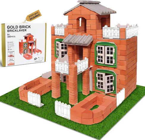 Brick and Mortar Construction Set, DIY Building Blocks for Kids Ages 6+, STEM Construction Kit, Versatile Creative Play, Great Birthday Gift in Kuwait