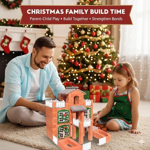 Brick and Mortar Construction Set, DIY Building Blocks for Kids Ages 6+, STEM Construction Kit, Versatile Creative Play, Great Birthday Gift in Kuwait