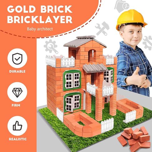 Brick and Mortar Construction Set, DIY Building Blocks for Kids Ages 6+, STEM Construction Kit, Versatile Creative Play, Great Birthday Gift in Kuwait