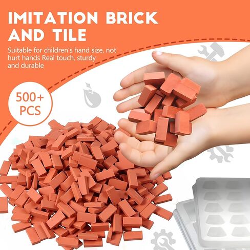 Brick and Mortar Construction Set, DIY Building Blocks for Kids Ages 6+, STEM Construction Kit, Versatile Creative Play, Great Birthday Gift in Kuwait