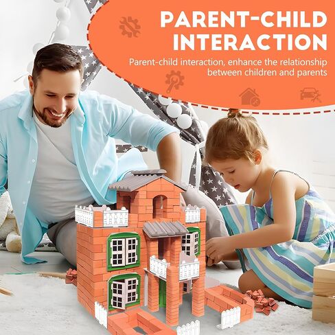 Brick and Mortar Construction Set, DIY Building Blocks for Kids Ages 6+, STEM Construction Kit, Versatile Creative Play, Great Birthday Gift in Kuwait