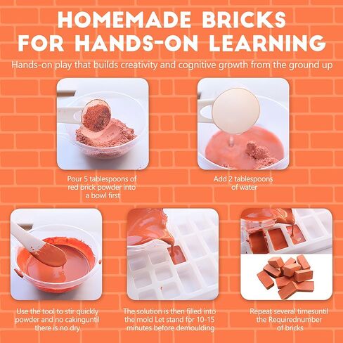 Brick and Mortar Construction Set, DIY Building Blocks for Kids Ages 6+, STEM Construction Kit, Versatile Creative Play, Great Birthday Gift in Kuwait