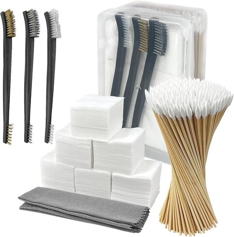 Handgun Cleaning Kits, 300 PCS Gun Cleaning Patches and 200 PCS Gun Cleaning swabs, Universal Gun Cleaning kit, 6" Bamboo Cotton swabs, 2" X 2" Lint -Free Gun Cleaning Cloth for Most Gun Firearm in Saudi Arabia