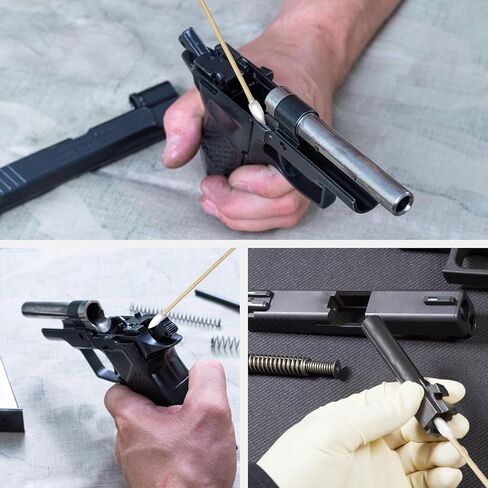 مجموعات تنظيف المسدسات، 300 قطعة من رقع تنظيف المسدسات و200 قطعة من مسحات تنظيف المسدسات، مجموعة تنظيف المسدسات العالمية، مسحات قطنية من الخيزران مقاس 6 بوصات، قطعة قماش لتنظيف المسدسات خالية من الوبر مقاس 2 × 2 بوصة لمعظم الأسلحة النارية in Kuwait