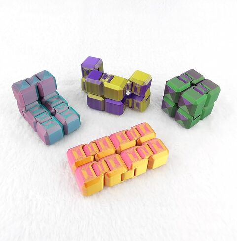 3D Printed Infinity Cube Fidget Toy, Articulated Stress Relief Desk Toy, Multi-Color Design in Saudi Arabia