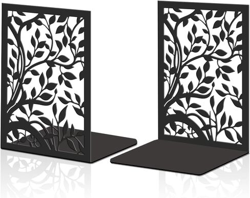 2pcs Book Ends for Shelves Butterfly Flower Metal Bookends Reading Decorative Book Stoppers Large Book End Black Used on Desk Office for Small Large Heavy Books in Saudi Arabia