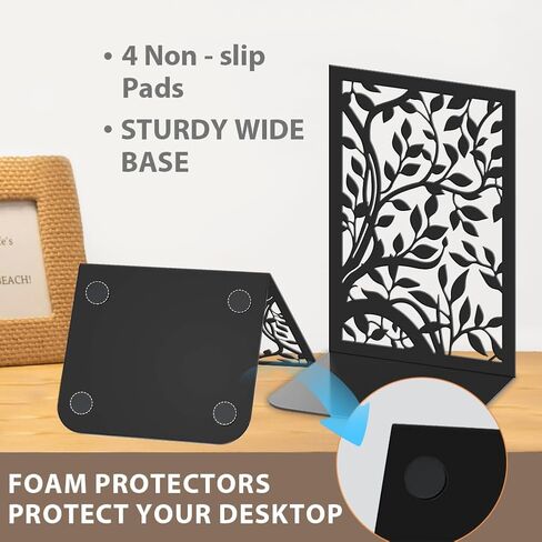 2pcs Book Ends for Shelves Butterfly Flower Metal Bookends Reading Decorative Book Stoppers Large Book End Black Used on Desk Office for Small Large Heavy Books in Saudi Arabia