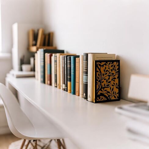 2pcs Book Ends for Shelves Butterfly Flower Metal Bookends Reading Decorative Book Stoppers Large Book End Black Used on Desk Office for Small Large Heavy Books in Saudi Arabia
