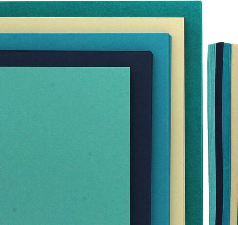 PA Paper Accents Stash Pack Cardstock Pack 12" x 12" Ocean colored cardstock paper for card making, scrapbooking, printing, quilling and crafts, 65lb., 40 pieces in Saudi Arabia