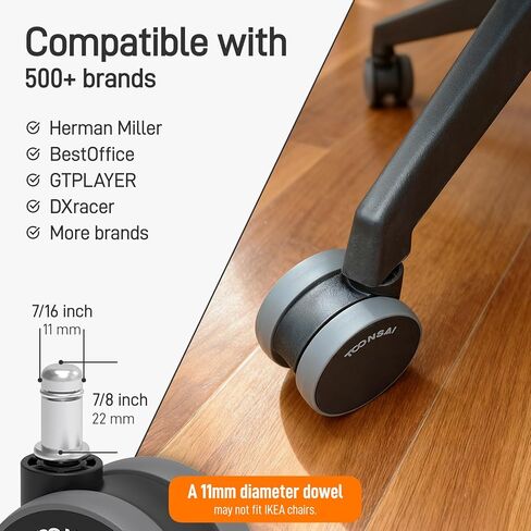 Office Desk Chair Wheels Replacement, Computer Gaming Casters for Carpet，3 Inch Stem 7/16-7/8 Set of 5 for Furniture Hardwood Hard Floors Chair Casters Tile Smooth Safe Quiet Rolling 660LB in Saudi Arabia
