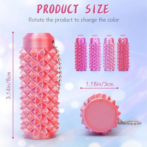 سلسلة مفاتيح دوارة شائكة، لعبة حسية محمولة لتخفيف القلق، عصا الضغط مع مشبك مفاتيح (set4، عادي) in Kuwait