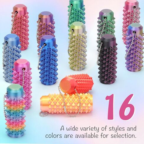 سلسلة مفاتيح دوارة شائكة، لعبة حسية محمولة لتخفيف القلق، عصا الضغط مع مشبك مفاتيح (set4، عادي) in Kuwait