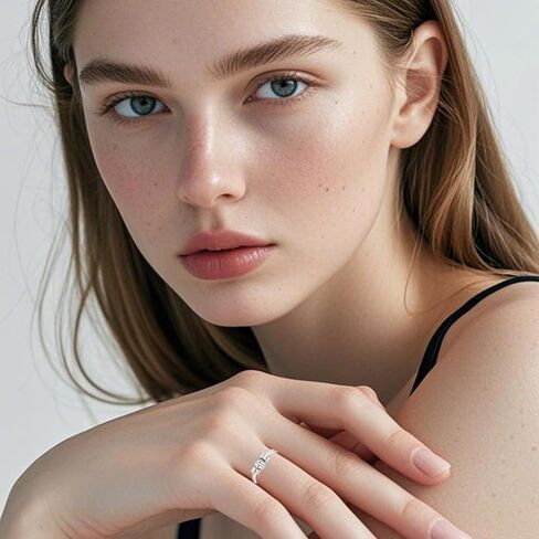 HEEYA Anxiety Rings for Women,Sterling Silver Plated Rings to my daughter,Adjustable Spinner Ring with Ball Bead,Anxiety Fidget Ring for Women,Thumb Jewelry for Birthday,Christmas with Gift Card in Saudi Arabia