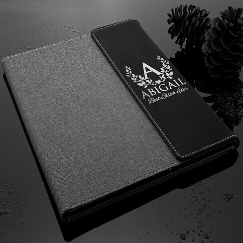Personalized Canvas Business Portfolio Organizer Folder, Gift for Teacher, Students, Co-Worker, Custom Portfolio Padfolio Notepad Holder for Resume, 9 Designs Large Chestnut in Saudi Arabia