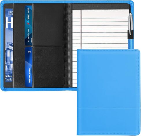 Classic Padfolio/Junior Portfolio Folder Case, A5 Business Organizer Binder for Men Women, 5 x 8 Writing Pad Included, Dark Purple in Kuwait
