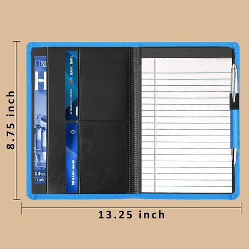 Classic Padfolio/Junior Portfolio Folder Case, A5 Business Organizer Binder for Men Women, 5 x 8 Writing Pad Included, Dark Purple in Kuwait