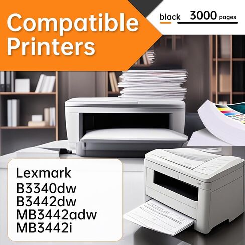 خرطوشة حبر سوداء B341H00 عالية الإنتاجية مع شريحة (عبوة واحدة) - متوافقة مع طابعات سلسلة Lexmark B3340dw/B3442dw/MB3442 in Kuwait