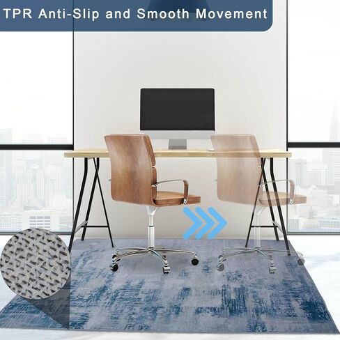 Office Chair Mat for Hardwood Floor, 48"*36" Protector Floor Mat, Desk Chair Mat, Anti-Slip Chair Rug Mat for Office Home Gray in Saudi Arabia