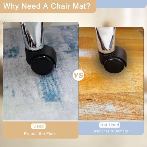 Office Chair Mat for Hardwood Floor, 48"*36" Protector Floor Mat, Desk Chair Mat, Anti-Slip Chair Rug Mat for Office Home Gray in Saudi Arabia