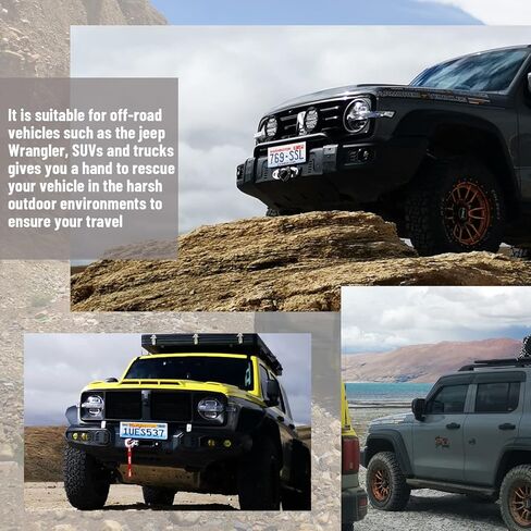 مجموعة ونش كهربائية بسعة 13000 رطل من AOTOWO، حبل صناعي، ونش مقاوم للماء بقدرة 12 فولت لسيارة الجيب، وسيارات الدفع الرباعي، والشاحنة مع جهاز تحكم عن بعد لاسلكي وجهاز تحكم عن بعد معلق in Kuwait