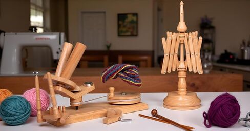 Antique Vintage Wooden Yarn Winder for Knitting and Crocheting Wool Yarn String and Fiber Ball Winder by Sunrise Wood Store (Rose Wood Swift) in Kuwait