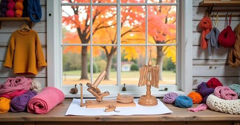 Antique Vintage Wooden Yarn Winder for Knitting and Crocheting Wool Yarn String and Fiber Ball Winder by Sunrise Wood Store (Rose Wood Swift) in Kuwait