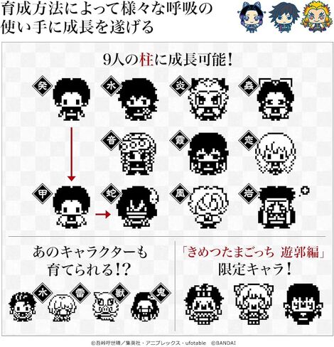 BANDAI Kimetsu Tamagotchi Yuraku Hen Burst Color - لعبة إلكترونية محملة مسبقًا - Tamagotchi - Demon Slayer - أحمر in Kuwait