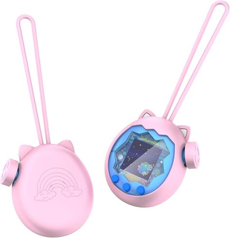 حافظة تاماغوتشي بارادايس مع حبل وغطاء، غطاء سيليكون لطيف متوافق مع تاماغوتشي بارادايس، غطاء واقٍ من السيليكون السائل مع أغطية أزرار، مقاوم للسقوط والخدش in Kuwait