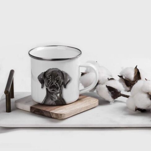 Andaz Press 11oz. Stainless Steel Dog Campfire Coffee Mug Gift, Boston Terrier Up Close, 1-Pack, Pet Animal Camp Camping Enamel Cup Modern Birthday Gift Ideas for Him Her Family in Saudi Arabia