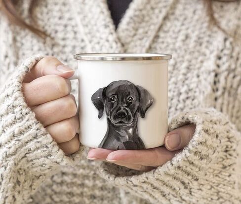Andaz Press 11oz. Stainless Steel Dog Campfire Coffee Mug Gift, Boston Terrier Up Close, 1-Pack, Pet Animal Camp Camping Enamel Cup Modern Birthday Gift Ideas for Him Her Family in Saudi Arabia