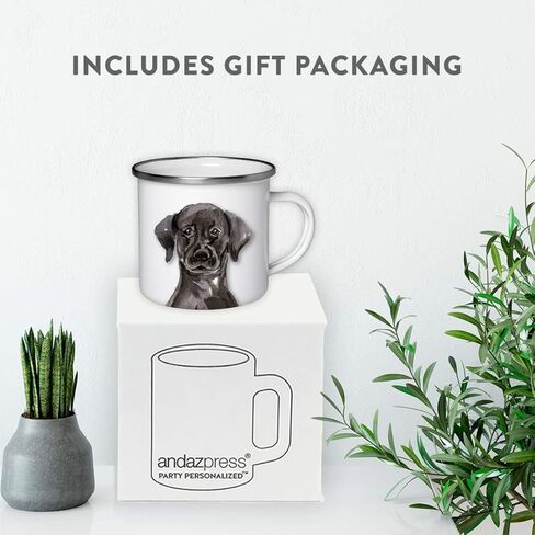 Andaz Press 11oz. Stainless Steel Dog Campfire Coffee Mug Gift, Boston Terrier Up Close, 1-Pack, Pet Animal Camp Camping Enamel Cup Modern Birthday Gift Ideas for Him Her Family in Saudi Arabia