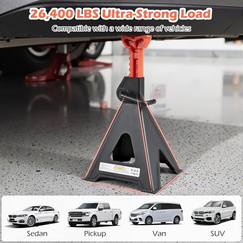 Goplus Jack Stands 12 طن، 2 حزمة 26,400 رطل حامل جاك مع ارتفاع رفع قابل للتعديل 19 بوصة - 29.5 بوصة، قفل المقبض، حامل مقبس السيارة شديد التحمل لسيارات الدفع الرباعي، سيدان، بيك اب، UTV in Saudi Arabia