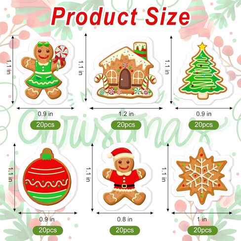 120 Pcs Christmas Mini Erasers Gingerbread Man Snowflake Xmas Tree Eraser for Kids Party Classroom Stationery Supplies in Saudi Arabia