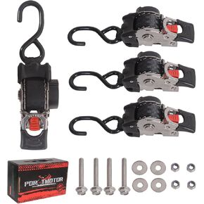 2 Pack Bolt-On Retractable Ratchet Straps (1" x5.3'), Self Retractable Ratchet Tie Down Straps Auto Retracting Transom Tie Down Straps for Boats, Jet Skis, Motorcycles, ATVs, Cargo in Kuwait