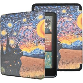 Case for All-New Kindle Paperwhite 12th Gen 2024 and Kindle Colorsoft Signature Edition, Book Lovers Gifts Lightweight PU Leather Protective Cover with Auto Sleep Wake Hand Strap in Kuwait
