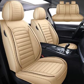 أغطية مقاعد السيارة الجلدية لسيارة كاديلاك XT5 2025، أغطية مقاعد السيارة مجموعة كاملة، أغطية مقاعد مع السلامة، غطاء مقعد مقاوم للماء متوافق مع وسادة هوائية (5 قطع القهوة القياسية) in Kuwait