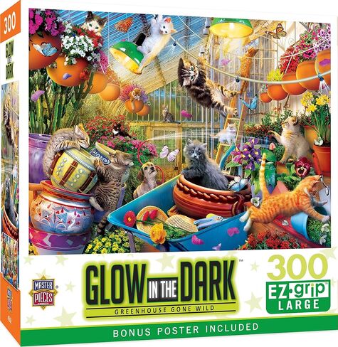 Masterpieces 300 Piece EZ Grip Glow in The Dark Jigsaw Puzzle - Rainbow World - 18"x24" in Kuwait