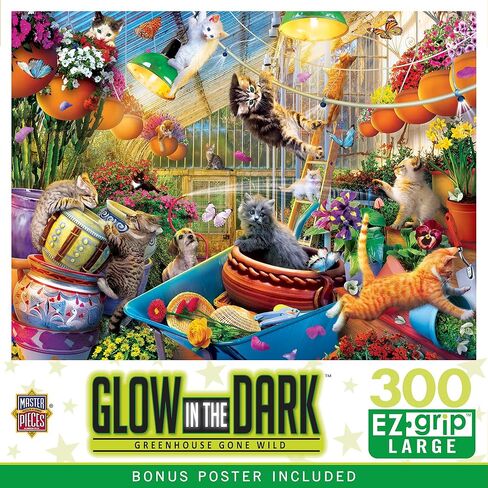 Masterpieces 300 Piece EZ Grip Glow in The Dark Jigsaw Puzzle - Rainbow World - 18"x24" in Kuwait
