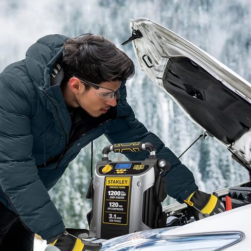 1400 Peak Amp Automotive Jump Starter, Portable Power – Triple 15W USB Ports, 120 PSI Air Compressor in Kuwait