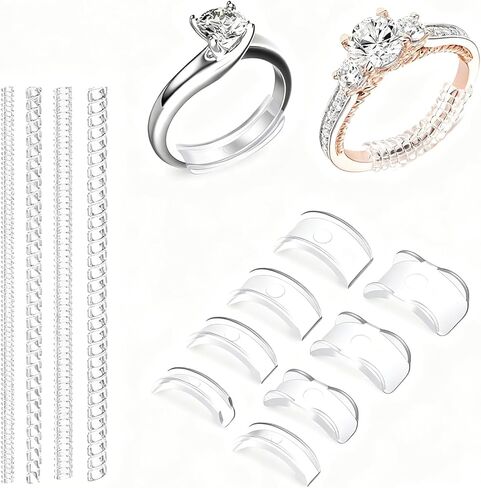 12 pieces invisible ring size adjusters for loose rings, adjustable to different sizes for men and women, perfect for wedding, engagement and daily wear in Saudi Arabia