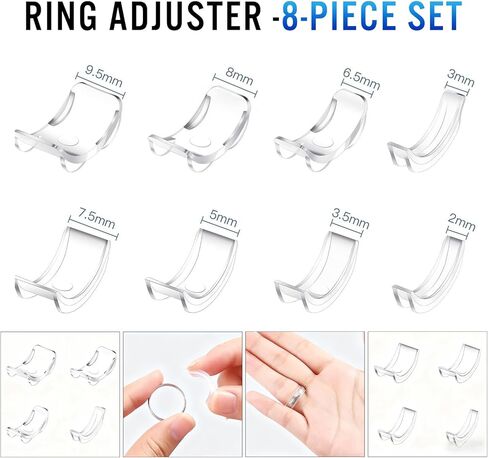 12 pieces invisible ring size adjusters for loose rings, adjustable to different sizes for men and women, perfect for wedding, engagement and daily wear in Saudi Arabia
