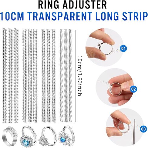12 pieces invisible ring size adjusters for loose rings, adjustable to different sizes for men and women, perfect for wedding, engagement and daily wear in Saudi Arabia