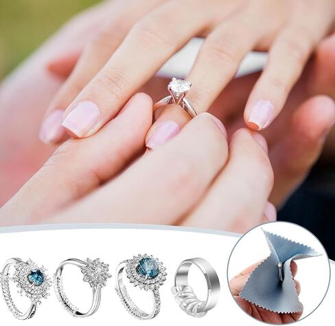 12 pieces invisible ring size adjusters for loose rings, adjustable to different sizes for men and women, perfect for wedding, engagement and daily wear in Saudi Arabia